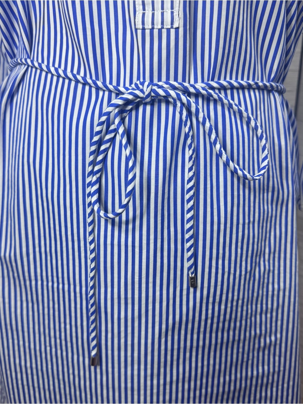 Lauren Ralph Lauren Coastal Striped Cotton Shirt Dress Ruffle Sleeve Size 14W - Picture 5 of 10